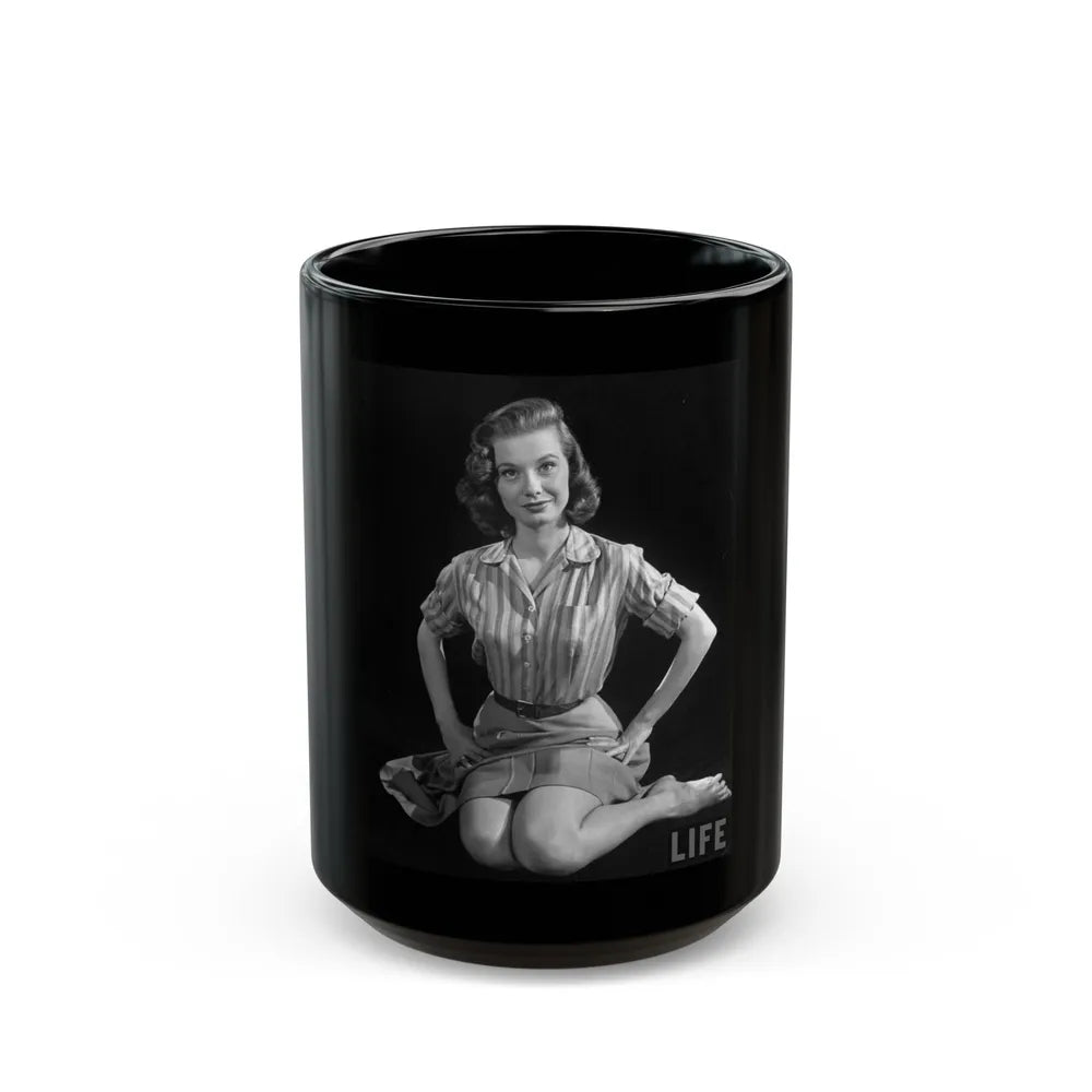 Peggy Dow #23 (Vintage Female Icon) Black Coffee Mug-15oz-Go Mug Yourself