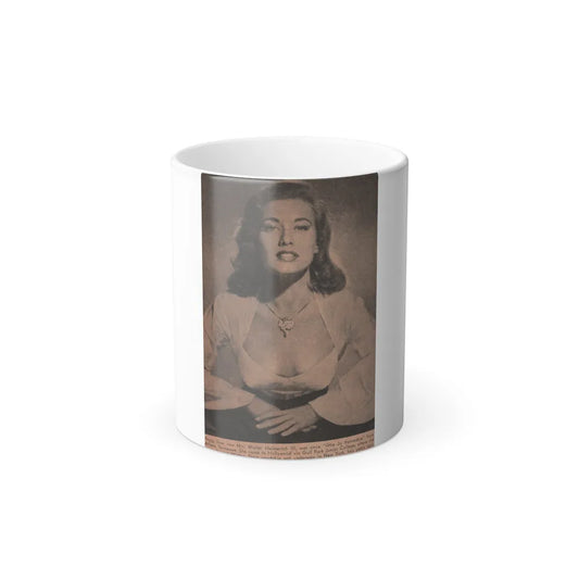 Peggy Dow #63 - 4x6 Early 50's B&W Glamour Photo Magazine Clipping (Vintage Female Icons) Color Changing Mug 11oz-11oz-Go Mug Yourself