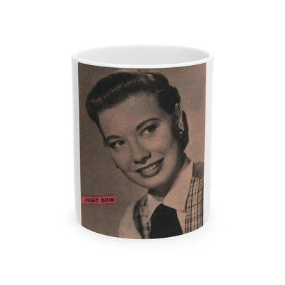 Peggy Dow #64 - Early 50's B&W Glamour Fashion Portrait Photo Magazine Clipping (Vintage Female Icon) White Coffee Mug 11oz - Go Mug Yourself