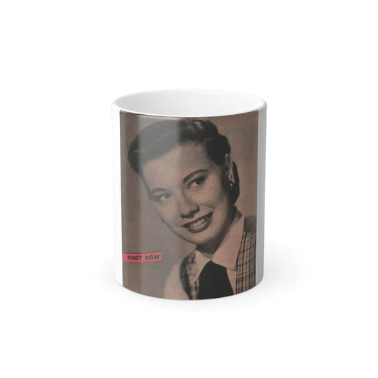 Peggy Dow #64 - Early 50's B&W Glamour Fashion Portrait Photo Magazine Clipping (Vintage Female Icons) Color Changing Mug 11oz-11oz-Go Mug Yourself