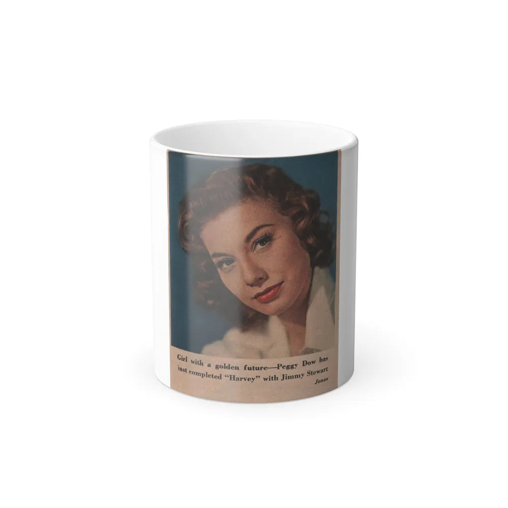 Peggy Dow #65 - 3x3.5 Early 50's Color Glamour Protrait Photo from Magazine Clipping (Vintage Female Icons) Color Changing Mug 11oz-11oz-Go Mug Yourself