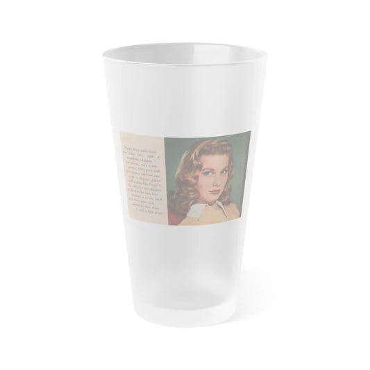 Peggy Dow #66 - 3x4.5 Early 50's Color Glamour Protrait Photos from Magazine Clipping (Vintage Female Icon) Frosted Pint Glass 16oz-16oz-Frosted-Go Mug Yourself