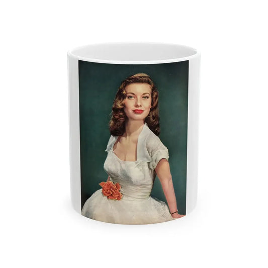 Peggy Dow #70 - 8x10 Color Early 50's Glamour Photo on Magazine Page (Vintage Female Icon) White Coffee Mug 11oz - Go Mug Yourself