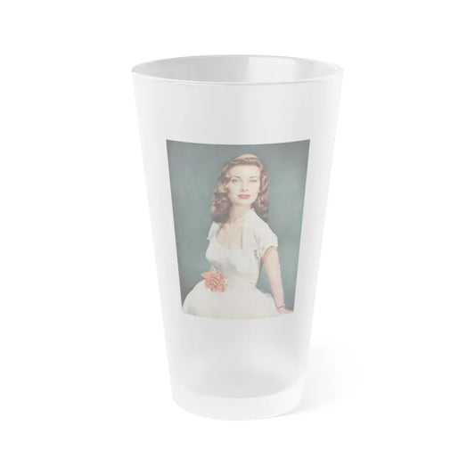 Peggy Dow #70 - 8x10 Color Early 50's Glamour Photo on Magazine Page (Vintage Female Icon) Frosted Pint Glass 16oz-16oz-Frosted-Go Mug Yourself