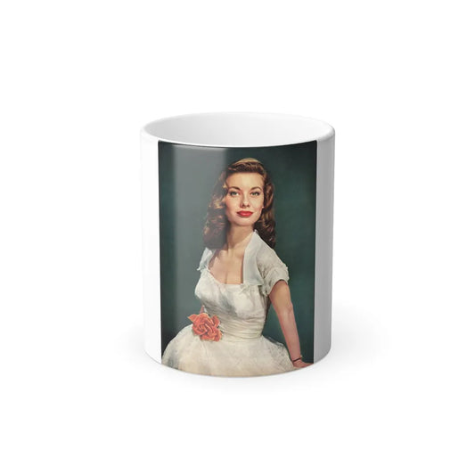 Peggy Dow #70 - 8x10 Color Early 50's Glamour Photo on Magazine Page (Vintage Female Icons) Color Changing Mug 11oz-11oz-Go Mug Yourself