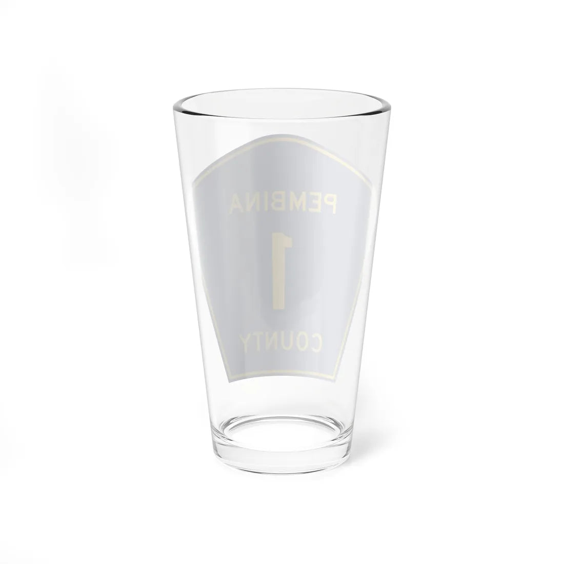 Pembina County Route 1 ND (North Dakota) (Road Sign) Pint Glass 16oz - Go Mug Yourself