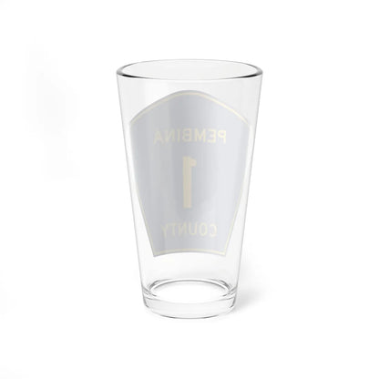 Pembina County Route 1 ND (North Dakota) (Road Sign) Pint Glass 16oz - Go Mug Yourself
