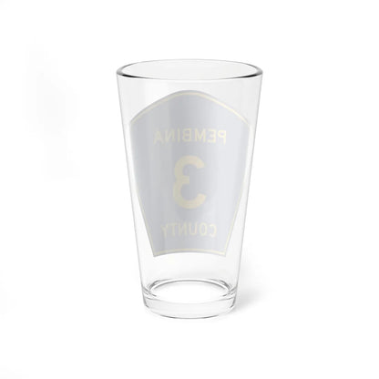 Pembina County Route 3 ND (North Dakota) (Road Sign) Pint Glass 16oz - Go Mug Yourself