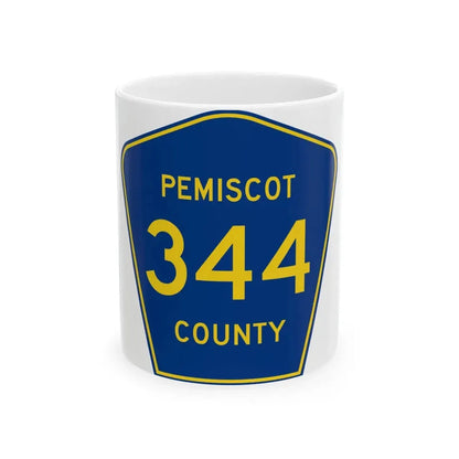 Pemiscot County 344 (Missouri) (Road Sign) White Coffee Mug 11oz - Go Mug Yourself