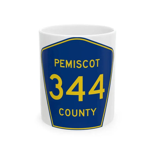 Pemiscot County 344 (Missouri) (Road Sign) White Coffee Mug 11oz - Go Mug Yourself