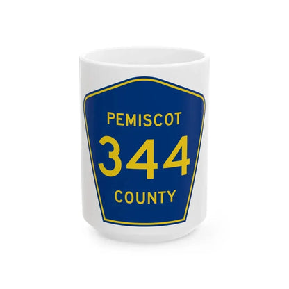 Pemiscot County 344 (Missouri) (Road Sign) White Coffee Mug 15oz - Go Mug Yourself