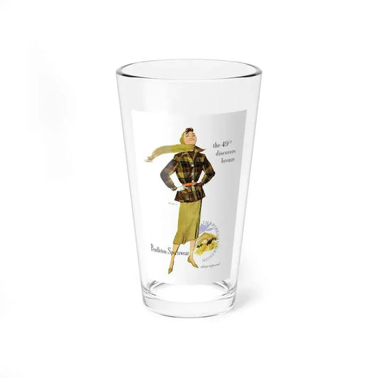 Pendleton Sportswear ad, Ladies' Home Journal, October 1957 (Magazine Illustration) Pint Glass 16oz 16oz - Go Mug Yourself