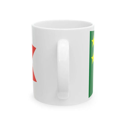 Pennant of the Chief of the Naval Air Force Staff of Madagascar Rear Admiral (Madagascar) White Coffee Mug - Go Mug Yourself