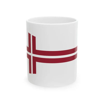 Pennant of the Commander of Division of Latvia (Latvia) White Coffee Mug 11oz - Go Mug Yourself