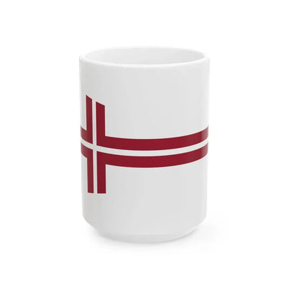 Pennant of the Commander of Division of Latvia (Latvia) White Coffee Mug 15oz - Go Mug Yourself