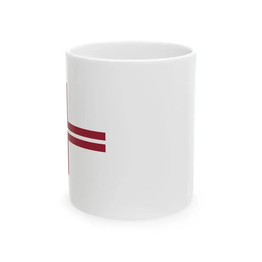 Pennant of the Commander of Flotilla of Latvia (Latvia) White Coffee Mug 11oz - Go Mug Yourself