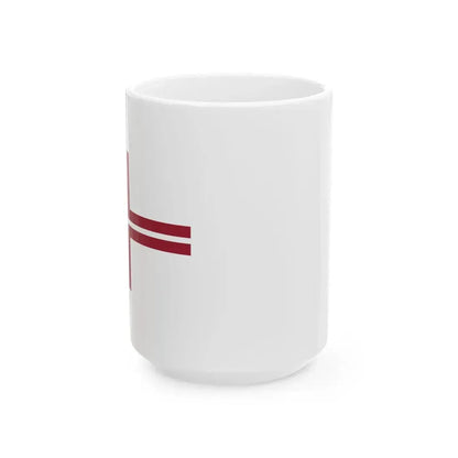 Pennant of the Commander of Flotilla of Latvia (Latvia) White Coffee Mug 15oz - Go Mug Yourself