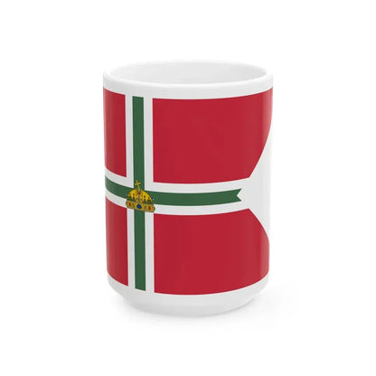Pennant of the Commodore of Balaton-Furedi Yacht Club 1867 (Hungary) White Coffee Mug 15oz - Go Mug Yourself