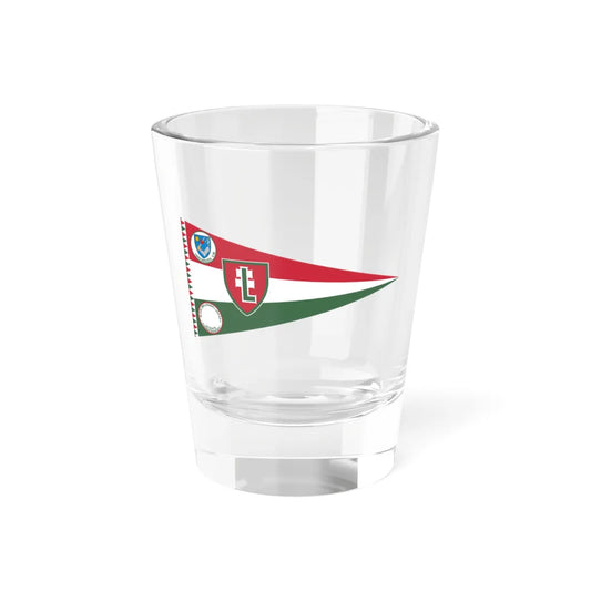 Pennant of the Levente Headquarters of Miklosvar District (Hungary) Shot Glass 1.5oz 1.5oz - Go Mug Yourself
