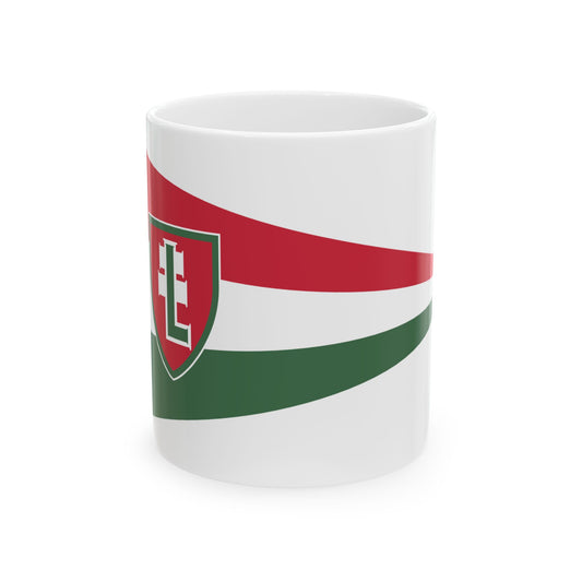 Pennant of the Levente Headquarters of Miklosvar District (Hungary) White Coffee Mug-11oz-Go Mug Yourself