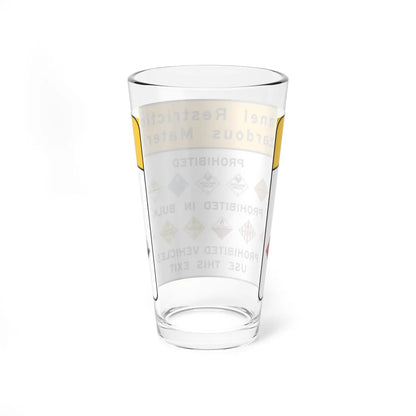 Pennsylvania Tunnel Hazmat Restrictions Sign (Pennsylvania) (Road Sign) Pint Glass 16oz - Go Mug Yourself