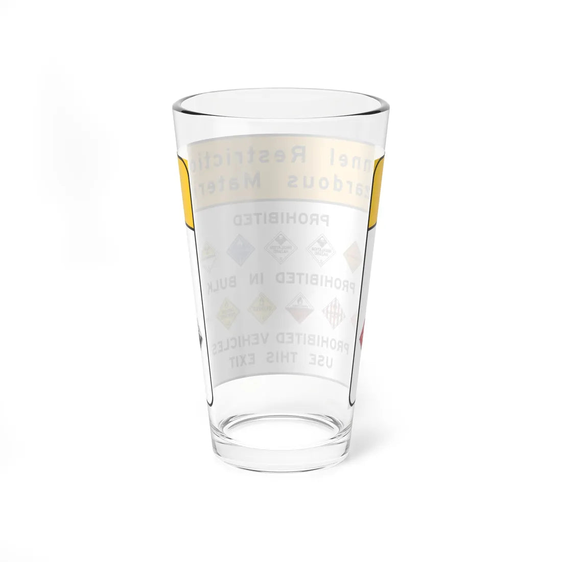 Pennsylvania Tunnel Hazmat Restrictions Sign (Pennsylvania) (Road Sign) Pint Glass 16oz - Go Mug Yourself