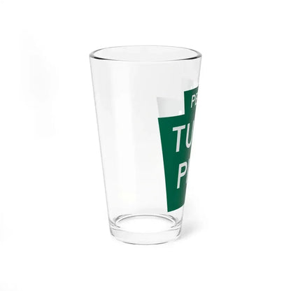 Pennsylvania Turnpike logo (Pennsylvania) (Road Sign) Pint Glass 16oz - Go Mug Yourself