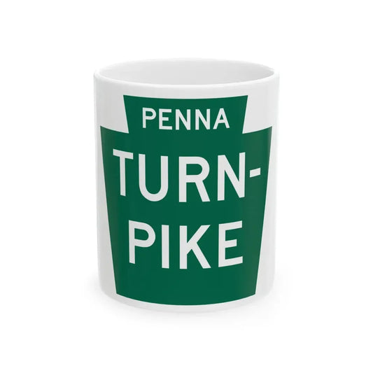 Pennsylvania Turnpike logo (Pennsylvania) (Road Sign) White Coffee Mug 11oz - Go Mug Yourself