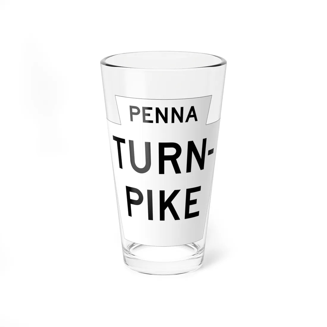 Pennsylvania Turnpike logo white (Pennsylvania) (Road Sign) Pint Glass 16oz 16oz - Go Mug Yourself