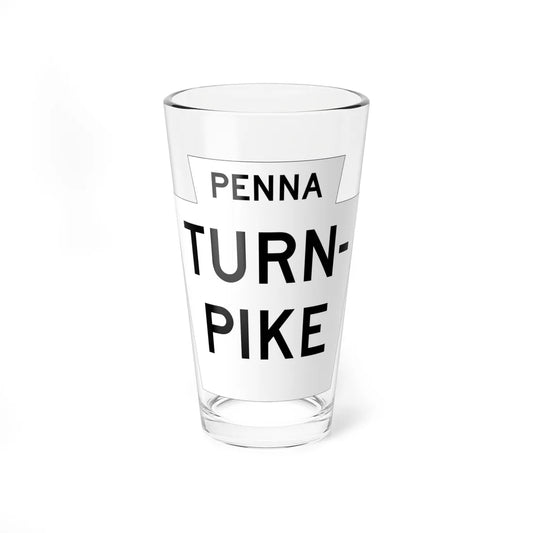 Pennsylvania Turnpike logo white (Pennsylvania) (Road Sign) Pint Glass 16oz 16oz - Go Mug Yourself
