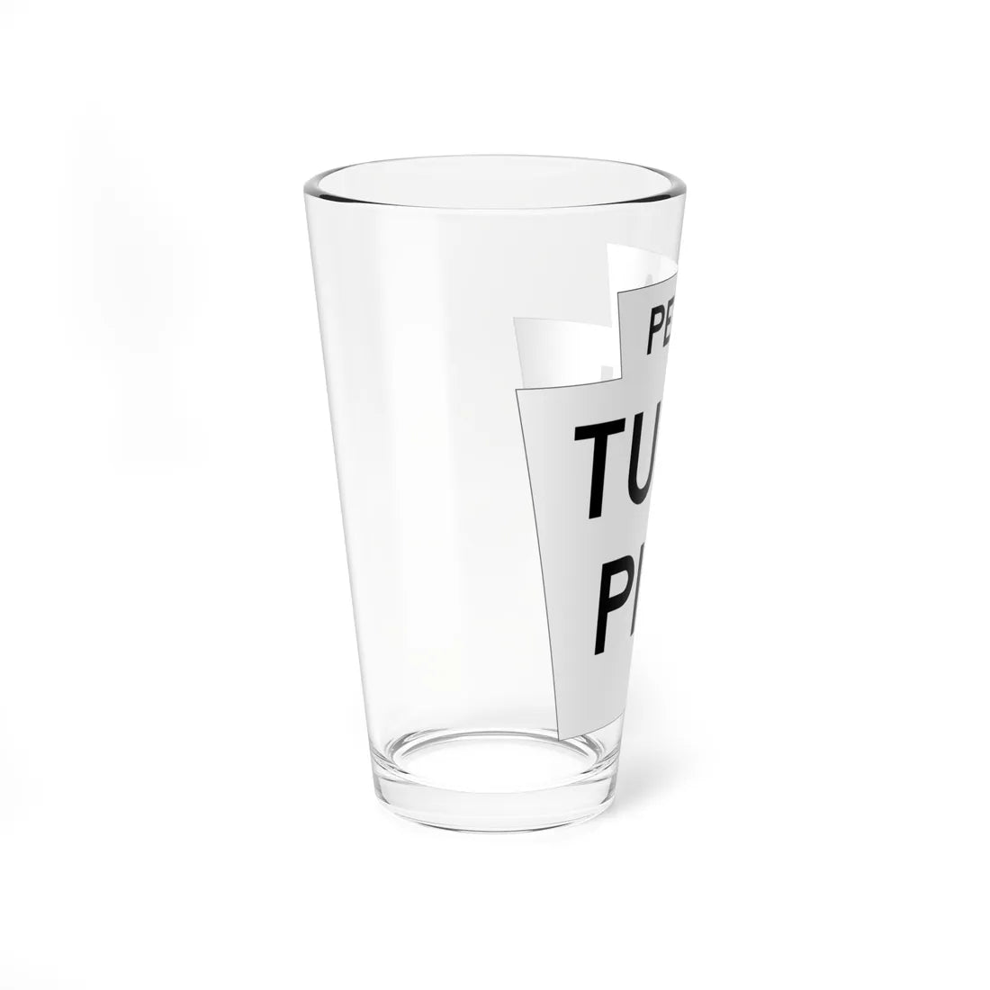 Pennsylvania Turnpike logo white (Pennsylvania) (Road Sign) Pint Glass 16oz - Go Mug Yourself