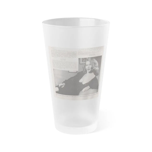 Penny Duncan #09 - [Page 4] American Beauties '53 - 1 Page with, Penny+1 B&W Photo & Article (Vintage Female Icon) Frosted Pint Glass 16oz-16oz-Frosted-Go Mug Yourself