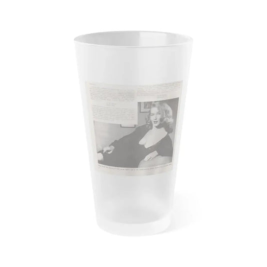 Penny Duncan #09 - [Page 4] American Beauties '53 - 1 Page with, Penny+1 B&W Photo & Article (Vintage Female Icon) Frosted Pint Glass 16oz 16oz Frosted - Go Mug Yourself