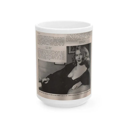 Penny Duncan #09 - [Page 4] American Beauties '53 - 1 Page with, Penny+1 B&W Photo & Article (Vintage Female Icon) White Coffee Mug 15oz - Go Mug Yourself