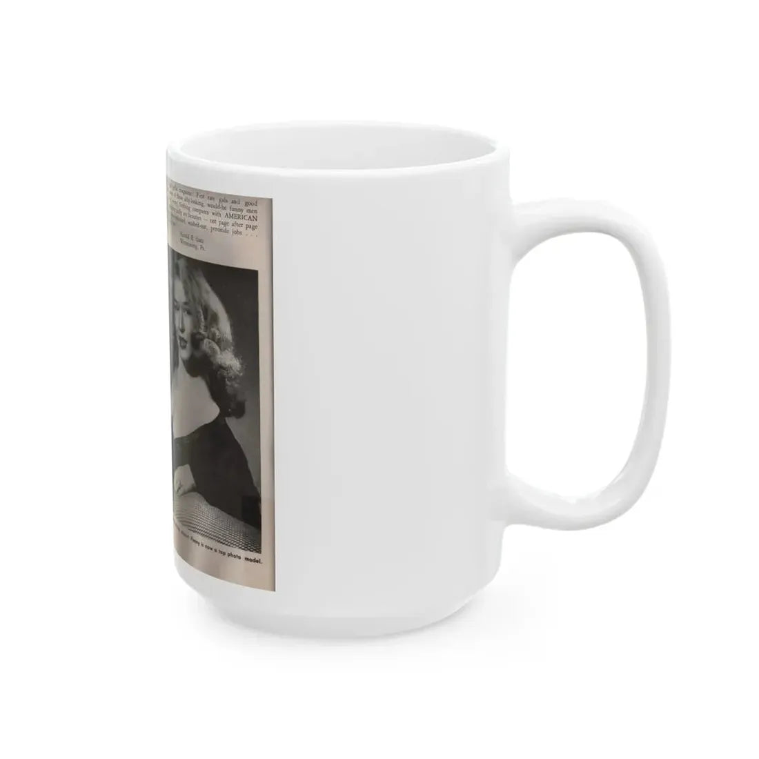 Penny Duncan #09 - [Page 4] American Beauties '53 - 1 Page with, Penny+1 B&W Photo & Article (Vintage Female Icon) White Coffee Mug - Go Mug Yourself