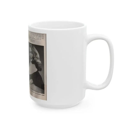 Penny Duncan #09 - [Page 4] American Beauties '53 - 1 Page with, Penny+1 B&W Photo & Article (Vintage Female Icon) White Coffee Mug - Go Mug Yourself