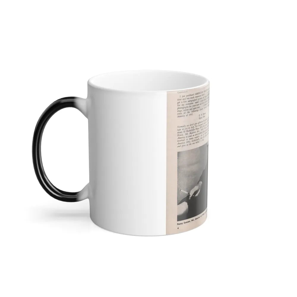 Penny Duncan #09 - [Page 4] American Beauties '53 - 1 Page with, Penny+1 B&W Photo & Article (Vintage Female Icons) Color Changing Mug 11oz-Go Mug Yourself