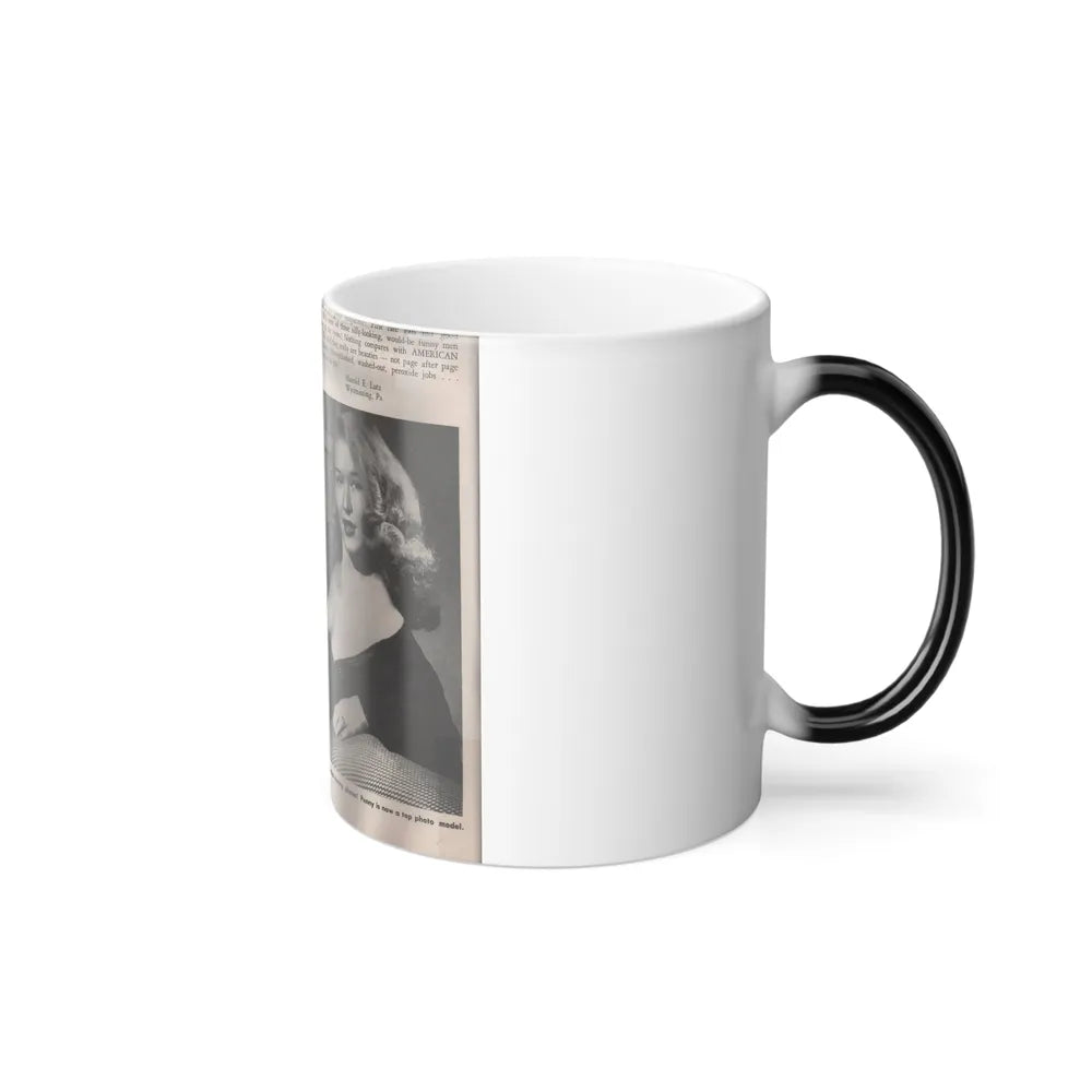Penny Duncan #09 - [Page 4] American Beauties '53 - 1 Page with, Penny+1 B&W Photo & Article (Vintage Female Icons) Color Changing Mug 11oz-Go Mug Yourself