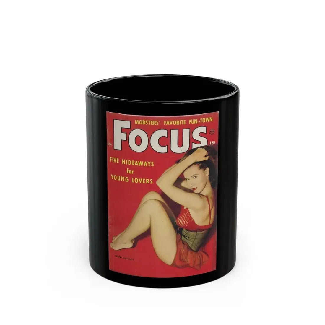 Penny Duncan #10 - Focus Magazine Cover Sept. '56 (Vintage Female Icon) Black Coffee Mug 11oz - Go Mug Yourself