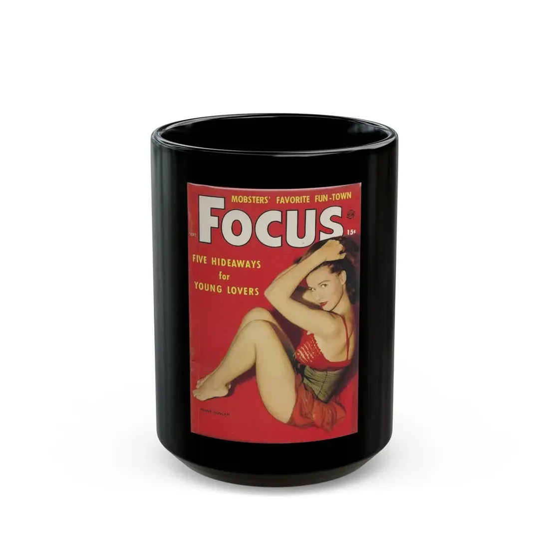 Penny Duncan #10 - Focus Magazine Cover Sept. '56 (Vintage Female Icon) Black Coffee Mug 15oz - Go Mug Yourself