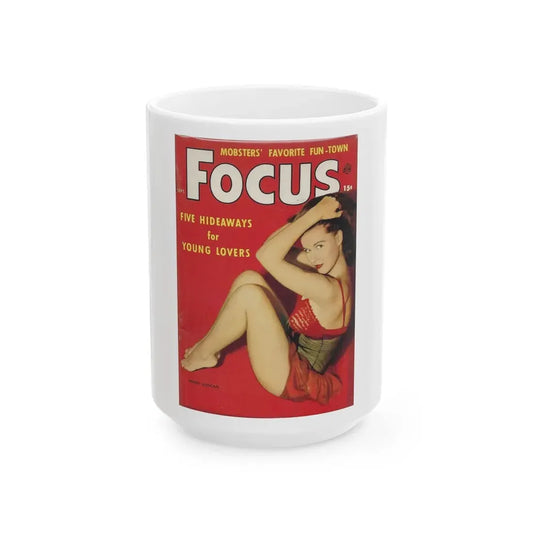 Penny Duncan #10 - Focus Magazine Cover Sept. '56 (Vintage Female Icon) White Coffee Mug 15oz - Go Mug Yourself