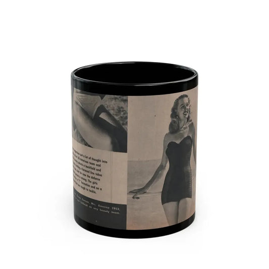 Penny Duncan #11 - [Page 17] 1 Page with, Penny Small Section 1 Medium B&W Photo & Caption from FROLIC Mag. Feb. '52 (Vintage Female Icon) Black Coffee Mug 11oz - Go Mug Yourself