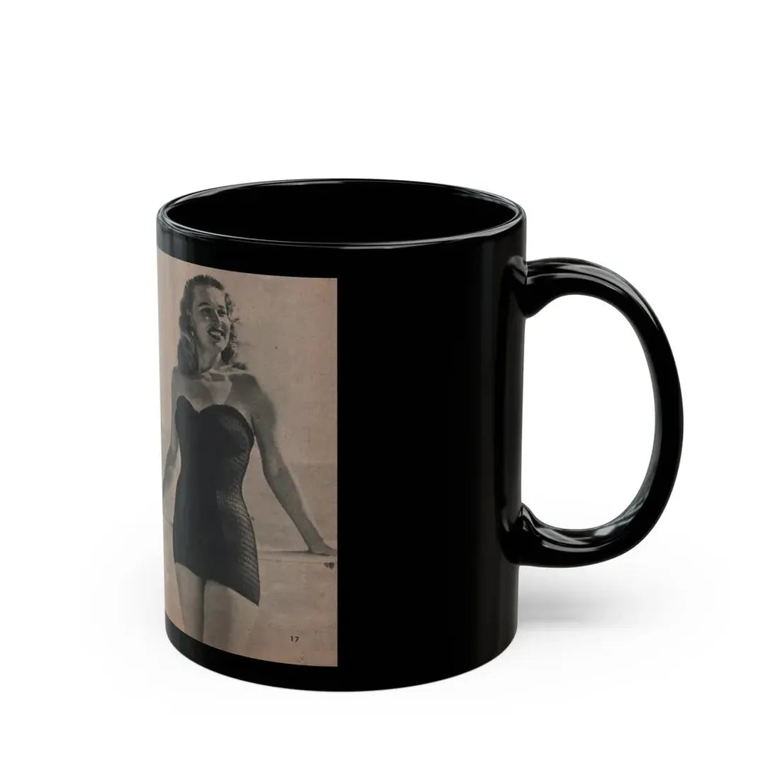 Penny Duncan #11 - [Page 17] 1 Page with, Penny Small Section 1 Medium B&W Photo & Caption from FROLIC Mag. Feb. '52 (Vintage Female Icon) Black Coffee Mug - Go Mug Yourself