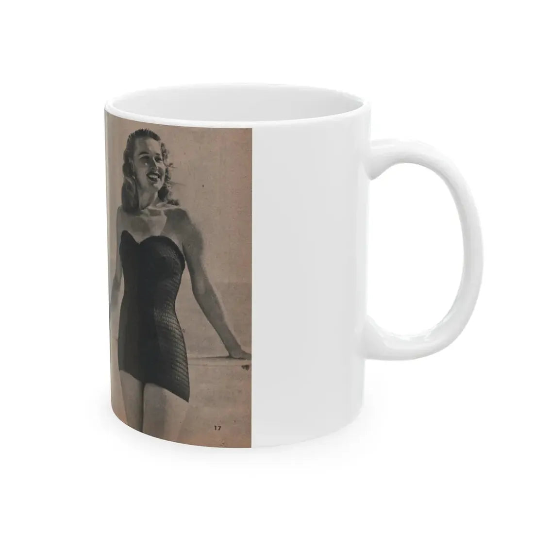Penny Duncan #11 - [Page 17] 1 Page with, Penny Small Section 1 Medium B&W Photo & Caption from FROLIC Mag. Feb. '52 (Vintage Female Icon) White Coffee Mug - Go Mug Yourself