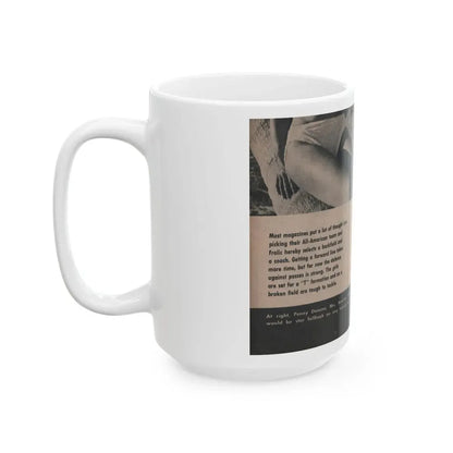 Penny Duncan #11 - [Page 17] 1 Page with, Penny Small Section 1 Medium B&W Photo & Caption from FROLIC Mag. Feb. '52 (Vintage Female Icon) White Coffee Mug - Go Mug Yourself
