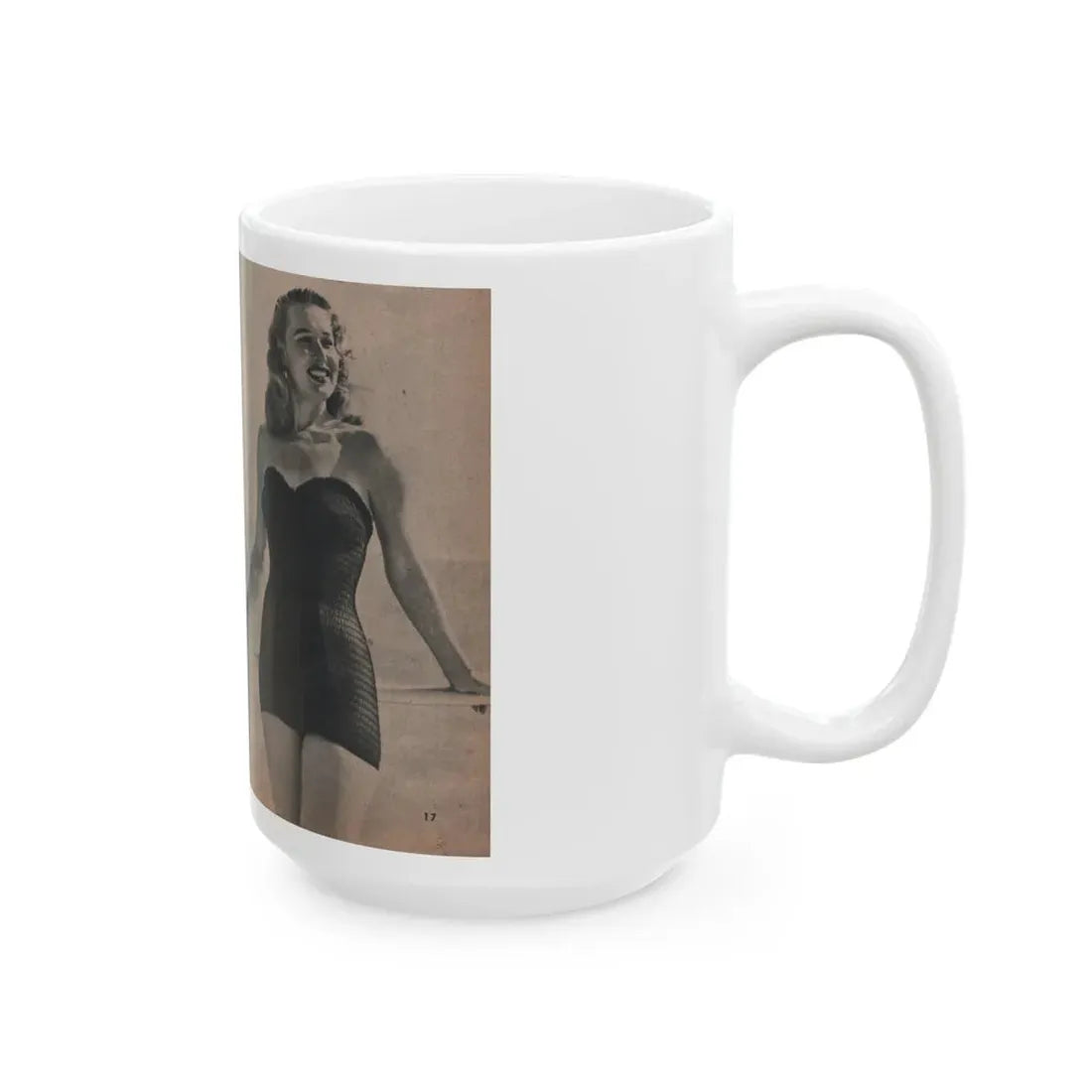 Penny Duncan #11 - [Page 17] 1 Page with, Penny Small Section 1 Medium B&W Photo & Caption from FROLIC Mag. Feb. '52 (Vintage Female Icon) White Coffee Mug - Go Mug Yourself