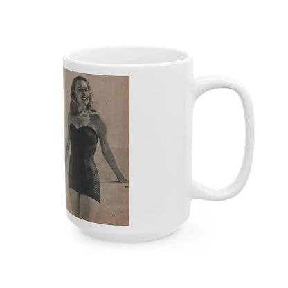 Penny Duncan #11 - [Page 17] 1 Page with, Penny Small Section 1 Medium B&W Photo & Caption from FROLIC Mag. Feb. '52 (Vintage Female Icon) White Coffee Mug - Go Mug Yourself