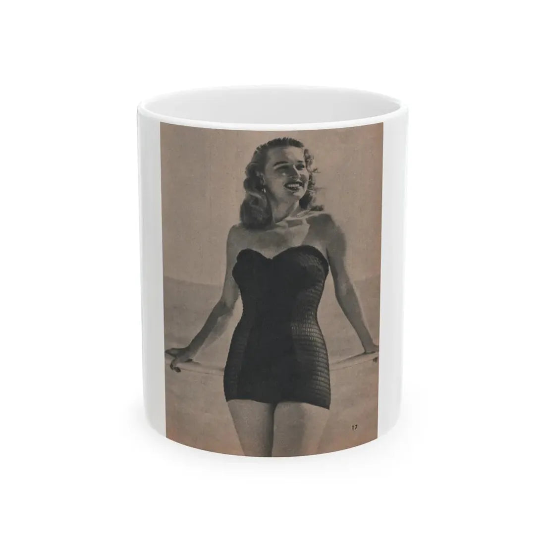 Penny Duncan #11 - [Page 17] 1 Page with, Penny Small Section 1 Medium B&W Photo & Caption from FROLIC Mag. Feb. '521 (Vintage Female Icon) White Coffee Mug 11oz - Go Mug Yourself