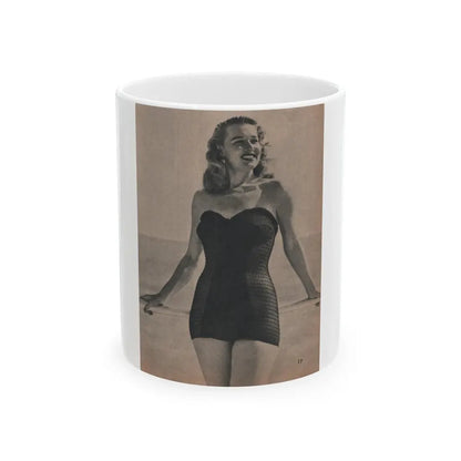 Penny Duncan #11 - [Page 17] 1 Page with, Penny Small Section 1 Medium B&W Photo & Caption from FROLIC Mag. Feb. '521 (Vintage Female Icon) White Coffee Mug 11oz - Go Mug Yourself