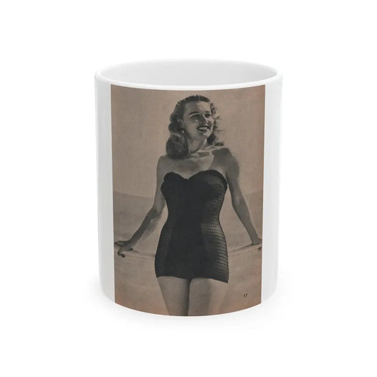 Penny Duncan #11 - [Page 17] 1 Page with, Penny Small Section 1 Medium B&W Photo & Caption from FROLIC Mag. Feb. '521 (Vintage Female Icon) White Coffee Mug 11oz - Go Mug Yourself
